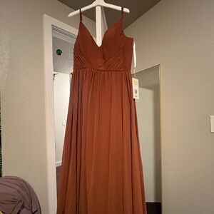 Revelry Penelope chiffon dress - rust